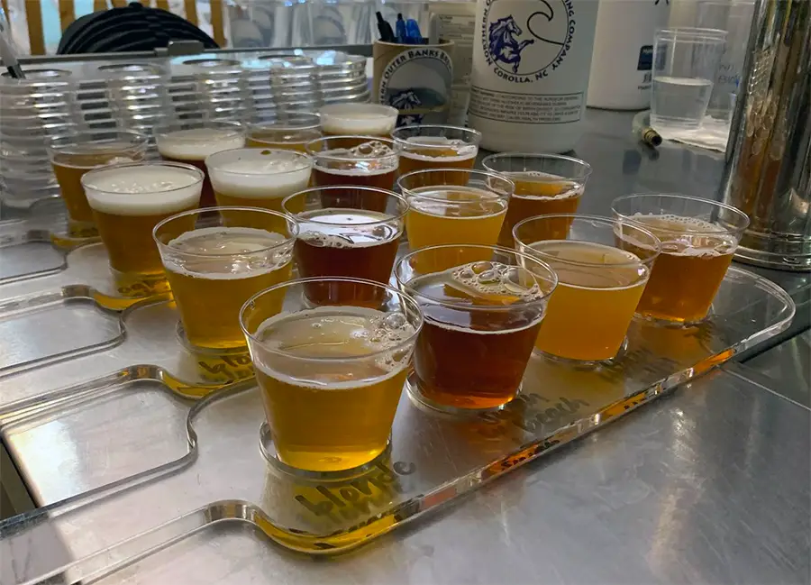 flights of craft beer. At Northern Outer Banks Brewing Company