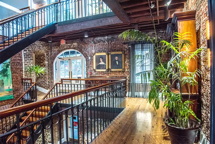 Interior stairs at the River Street Inn, Savannah, GA
